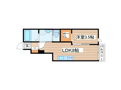 マノアーレ名取駅西 A棟(1LDK/1階)の間取り写真