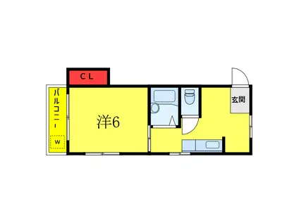 コーポ大塚(1K/5階)の間取り写真