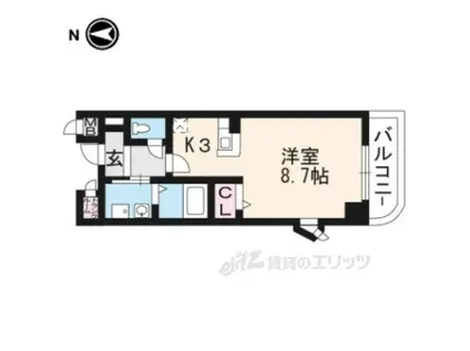 アヴニール・パレ(1K/4階)の間取り写真