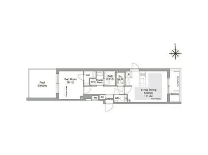 コンフォリア・リヴ文京護国寺(1SLDK/4階)の間取り写真