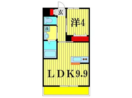 ユニヴェール(1LDK/1階)の間取り写真