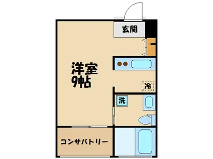 GARDENS FLAT ガーデンズフラット(1K/3階)の間取り写真