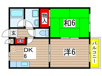 ボンヌ・メルツ(2DK/2階)の間取り写真