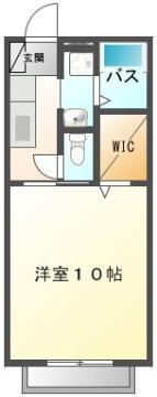 ウェル上加茂(1K/2階)の間取り写真