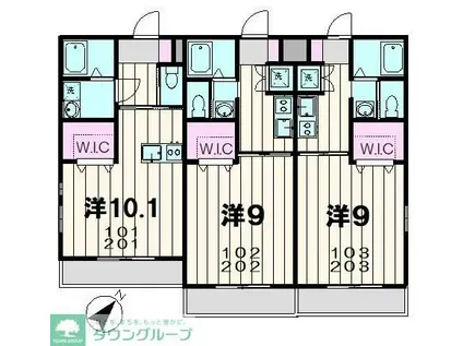 エフォール湘南(1K/2階)の間取り写真