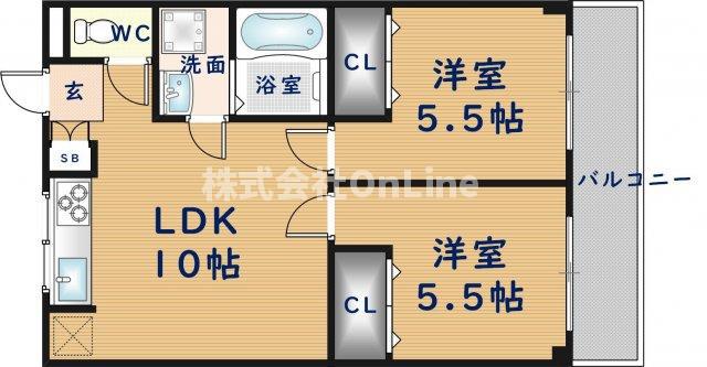 小林マンション(2LDK/3階)の間取り写真
