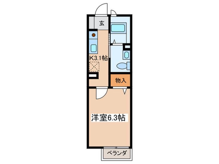 メゾンわかくさ(1K/2階)の間取り写真