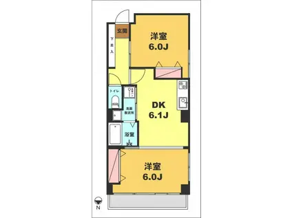 月村マンションナンバー10(2DK/4階)の間取り写真