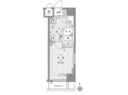 グランド・ガーラ芝公園(1K/8階)の間取り写真