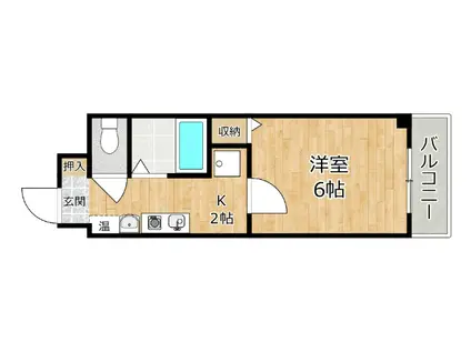 グランパシフィック十三(1K/2階)の間取り写真