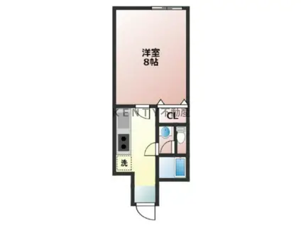 ウイング古屋II(1K/2階)の間取り写真