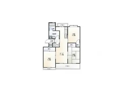 桜台マンション(3LDK/2階)の間取り写真