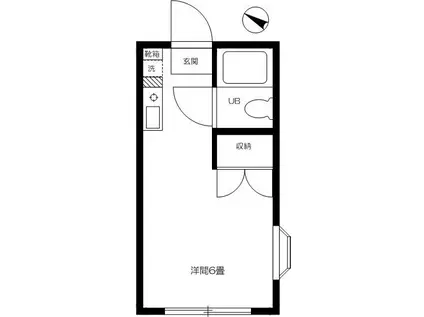 スカイシャンテ(ワンルーム/1階)の間取り写真