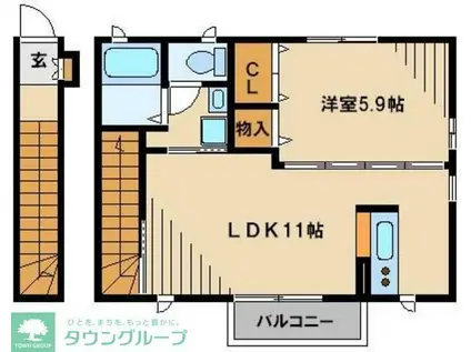 フィオーレⅠ(1LDK/2階)の間取り写真