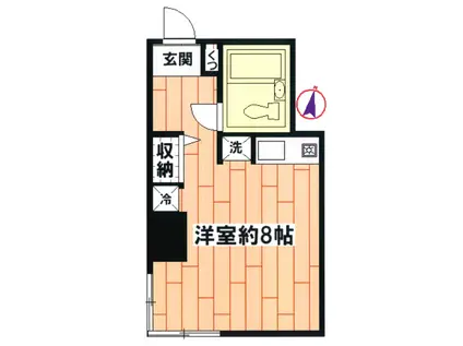 パラシオン高輪(ワンルーム/6階)の間取り写真