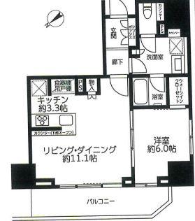 ザ・パークハウス&麹町レジデンス(1LDK/11階)の間取り写真