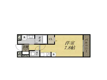 ラポールII(ワンルーム/2階)の間取り写真