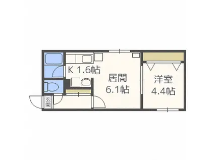コムフォート南平岸(1LDK/4階)の間取り写真