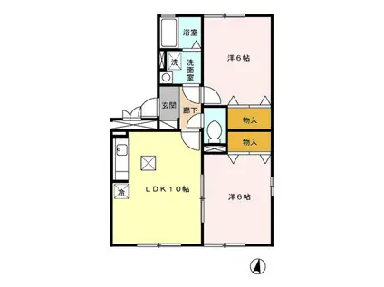 アーバンライフ(2LDK/1階)の間取り写真