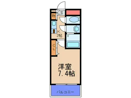 ルミエール野田阪神(1K/10階)の間取り写真