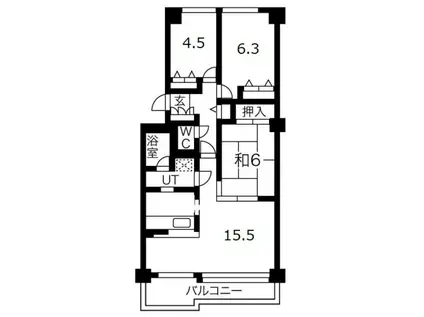 ガーデンハウス手稲ステーションスクエア(3LDK/3階)の間取り写真