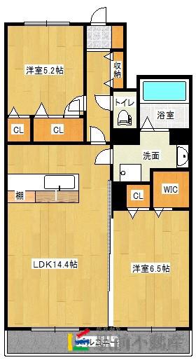 ポルタ フォルトゥーナ(2LDK/5階)の間取り写真