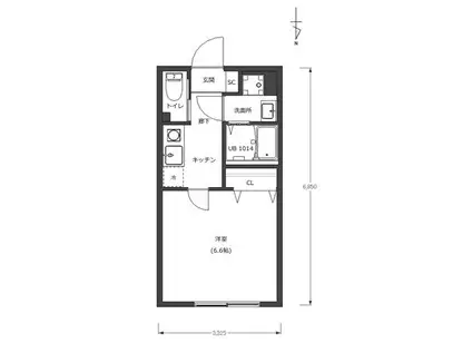 D STYLE千住大橋(1K/2階)の間取り写真