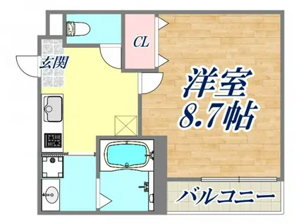 フジパレス津門中央公園1番館(1K/3階)の間取り写真