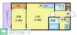 ジーメゾン海老名門沢橋(1LDK/1階)の間取り写真