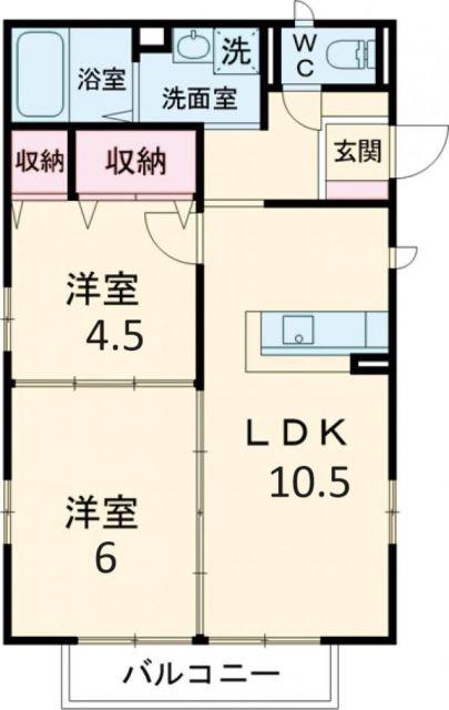 アネックスII(2LDK/2階)の間取り写真
