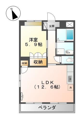 ルミナス・コート(1LDK/2階)の間取り写真