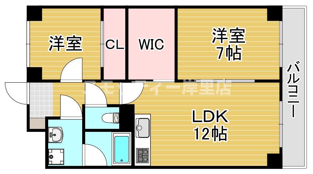 パークモダン住之江公園(3LDK/6階)の間取り写真