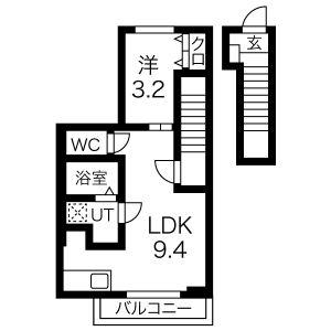 ROGER CONFORT III(1LDK/2階)の間取り写真