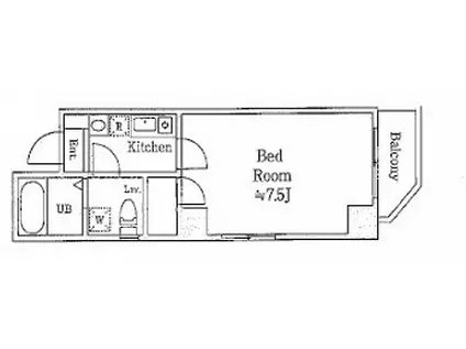 サンライズ参番館(1K/3階)の間取り写真