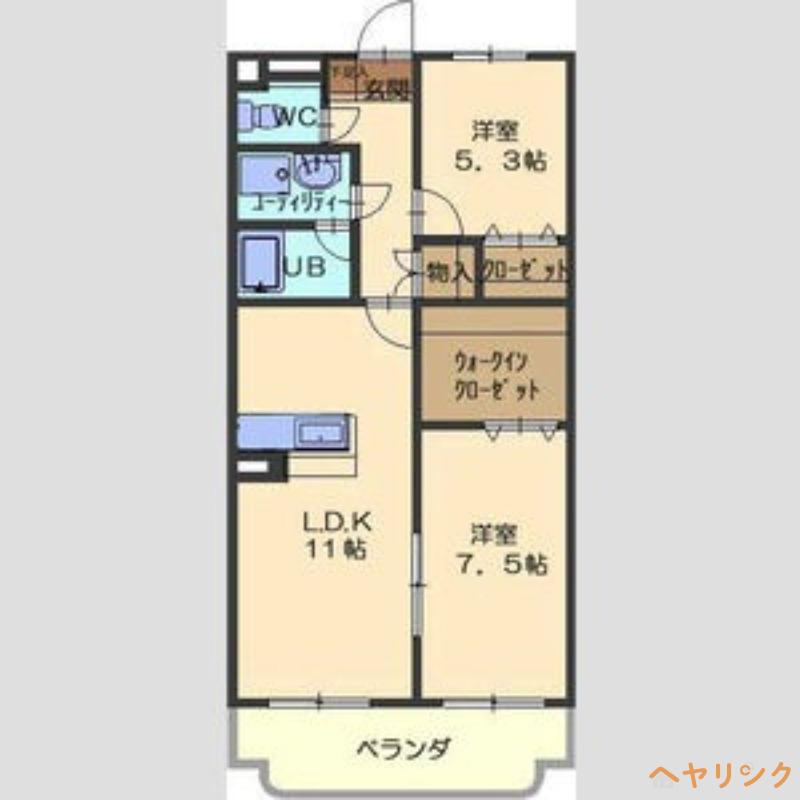 カンタービレ(2LDK/3階)の間取り写真