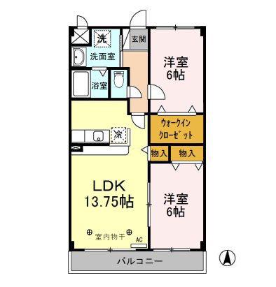 AVENIRCIEL(2LDK/3階)の間取り写真