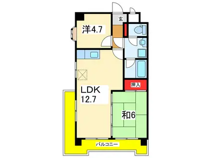 ヴィラサザン(2LDK/2階)の間取り写真