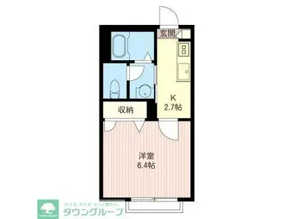 フォンテナツ(1K/1階)の間取り写真