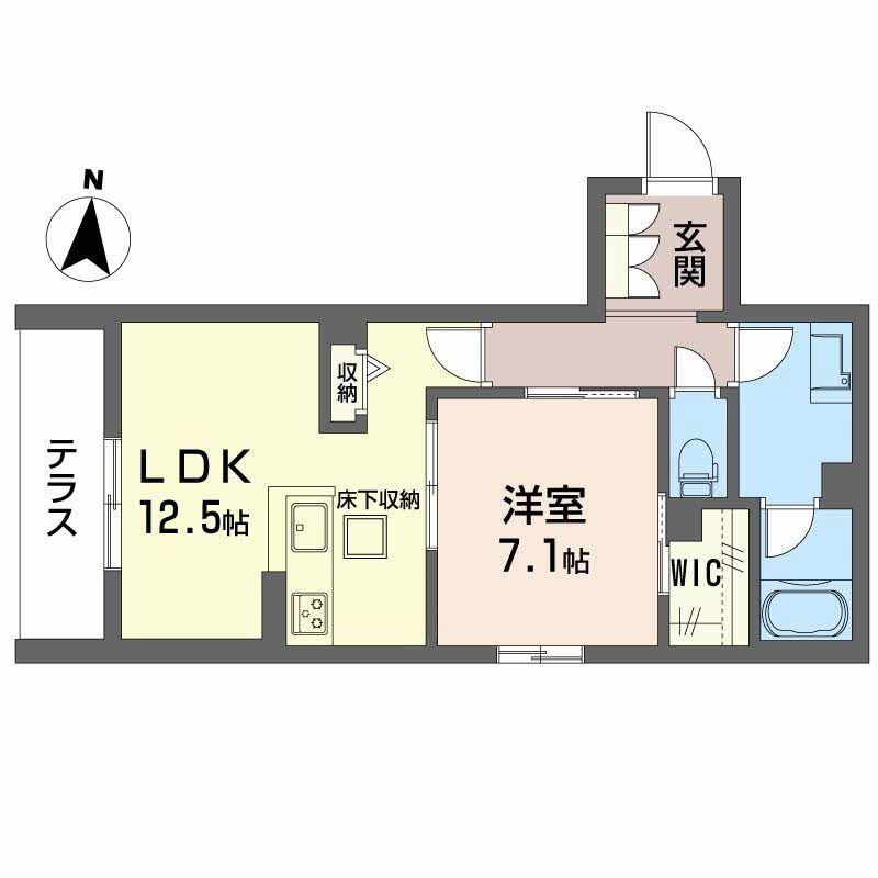 ラパネージュ(1LDK/1階)の間取り写真