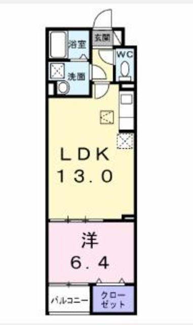 ルリアンラポーズ(1LDK/1階)の間取り写真