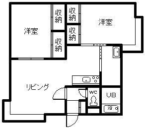 エールバール(2LDK/2階)の間取り写真