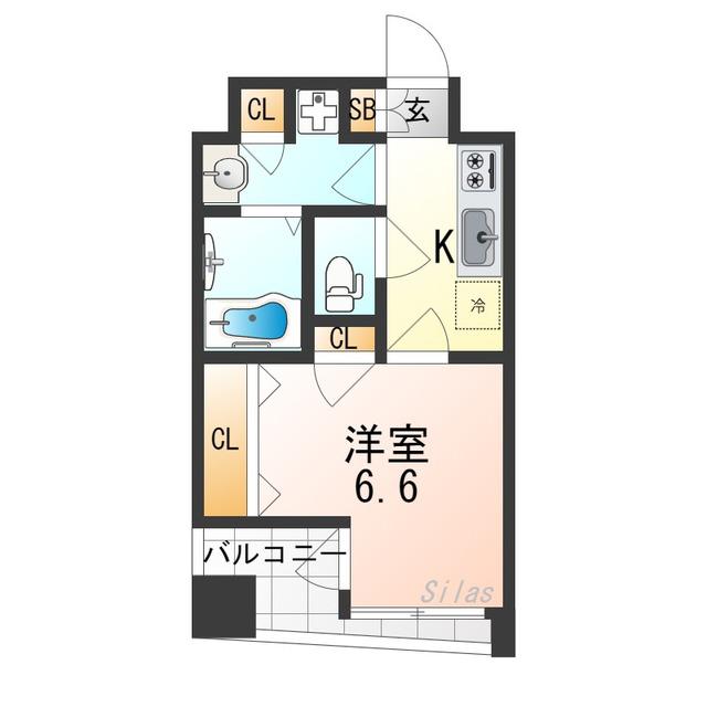 グラマシー京都(1K/11階)の間取り写真