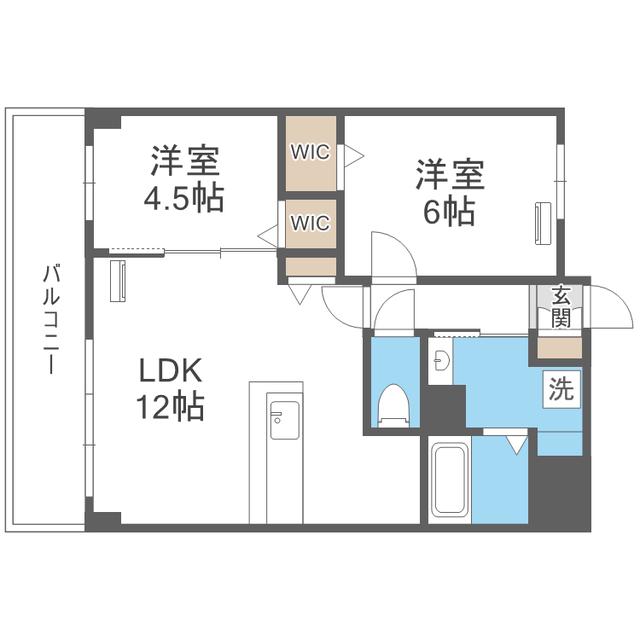 CASA FELICE(2LDK/4階)の間取り写真