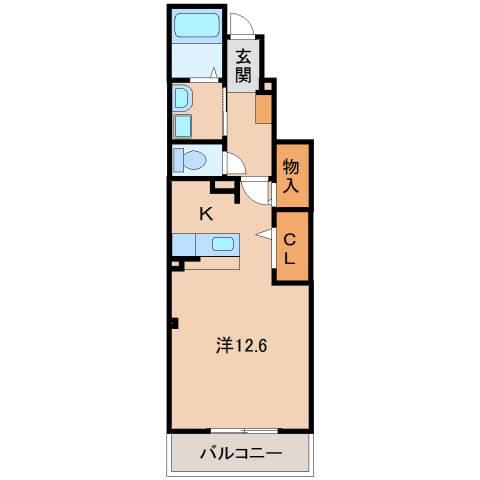 JR阪和線 紀伊駅 徒歩8分 2階建 築18年(ワンルーム/1階)の間取り写真