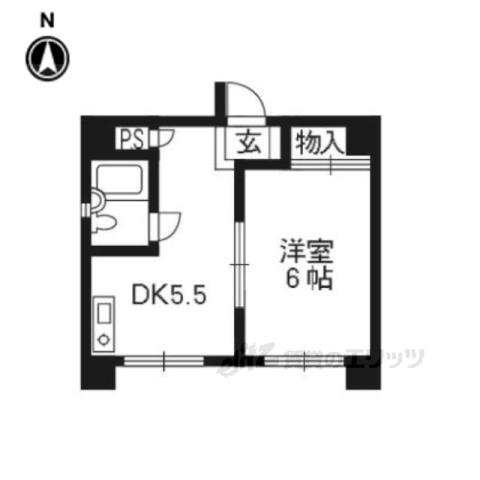 ホワイトプラザ(1DK/3階)の間取り写真