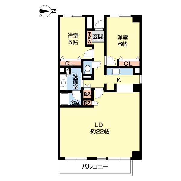 幕張台パークレジデンス(2LDK/4階)の間取り写真