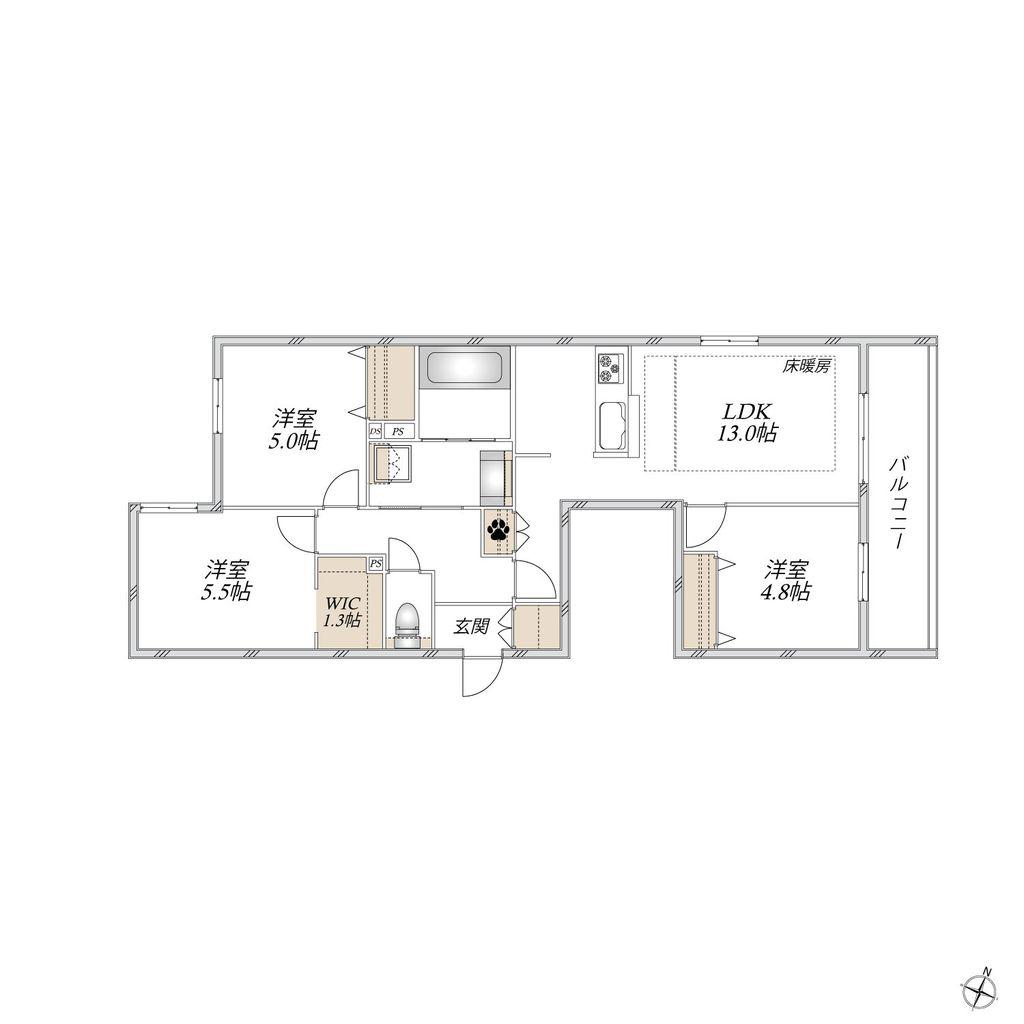 CHOUETTE MAISON(3LDK/2階)の間取り写真
