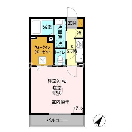 三の丸キャッスル A(1K/1階)の間取り写真