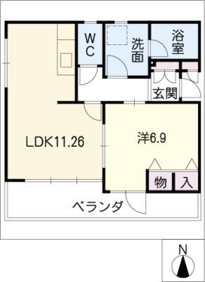 NESPALD UEDA(1LDK/1階)の間取り写真