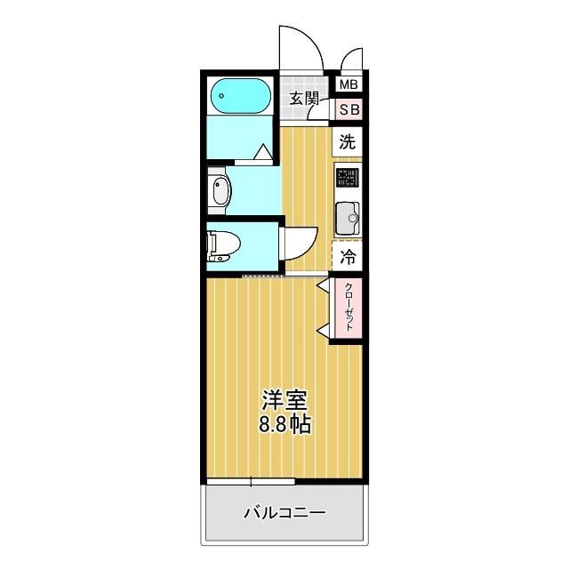 ラインハウス(1K/1階)の間取り写真